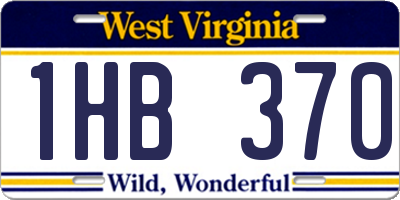 WV license plate 1HB370