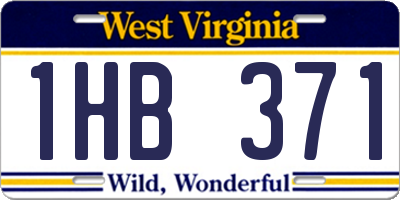 WV license plate 1HB371