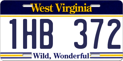 WV license plate 1HB372