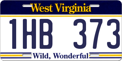 WV license plate 1HB373
