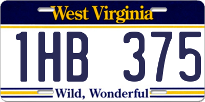 WV license plate 1HB375
