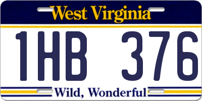 WV license plate 1HB376