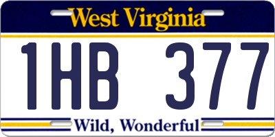 WV license plate 1HB377