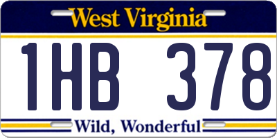 WV license plate 1HB378