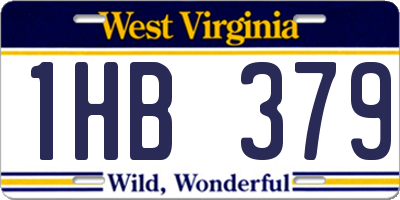 WV license plate 1HB379