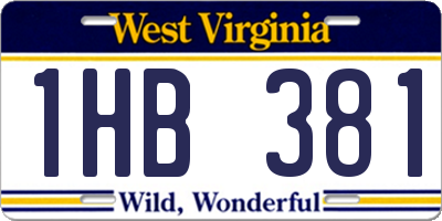 WV license plate 1HB381