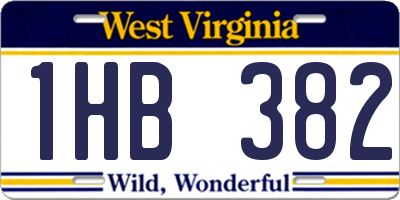 WV license plate 1HB382