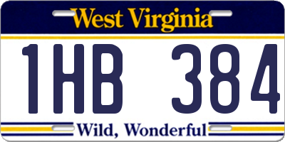WV license plate 1HB384
