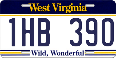 WV license plate 1HB390