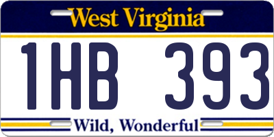 WV license plate 1HB393