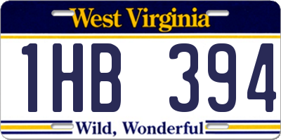 WV license plate 1HB394