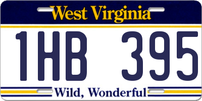 WV license plate 1HB395