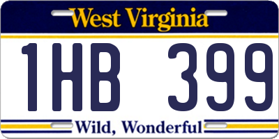 WV license plate 1HB399