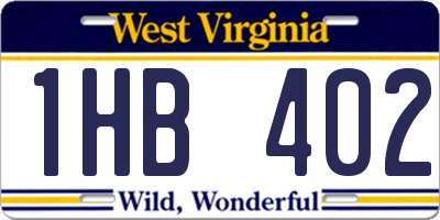 WV license plate 1HB402