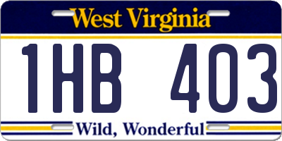 WV license plate 1HB403