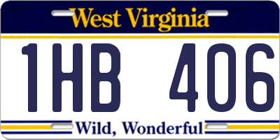 WV license plate 1HB406