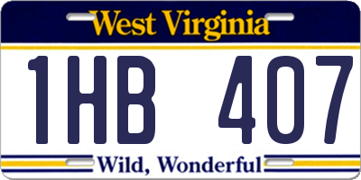 WV license plate 1HB407