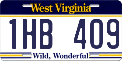 WV license plate 1HB409