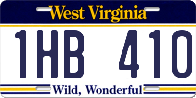 WV license plate 1HB410