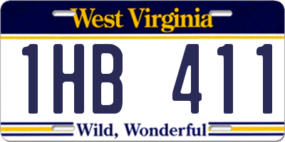 WV license plate 1HB411
