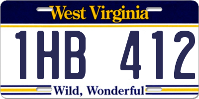 WV license plate 1HB412