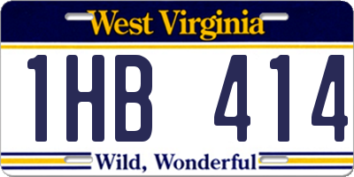WV license plate 1HB414