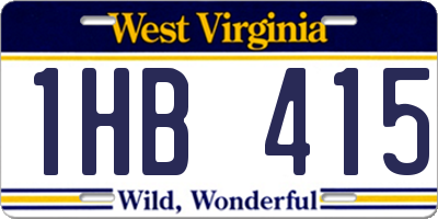 WV license plate 1HB415