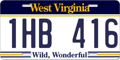 WV license plate 1HB416