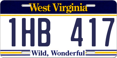 WV license plate 1HB417