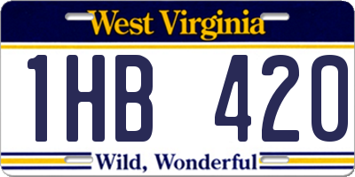 WV license plate 1HB420