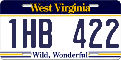 WV license plate 1HB422