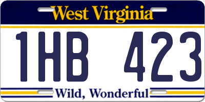WV license plate 1HB423