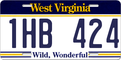 WV license plate 1HB424