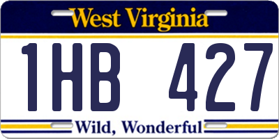 WV license plate 1HB427