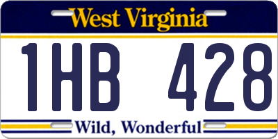 WV license plate 1HB428