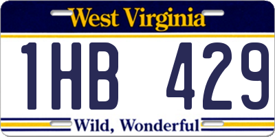 WV license plate 1HB429