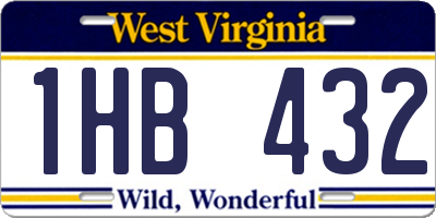 WV license plate 1HB432