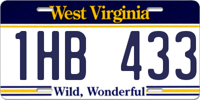 WV license plate 1HB433