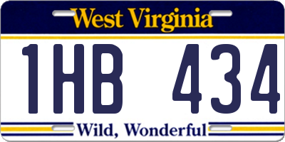 WV license plate 1HB434