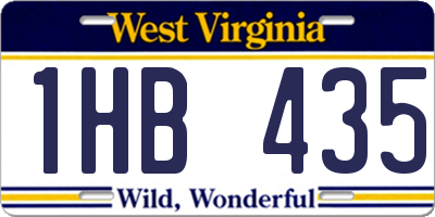 WV license plate 1HB435