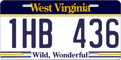 WV license plate 1HB436