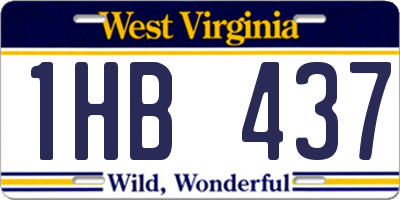 WV license plate 1HB437