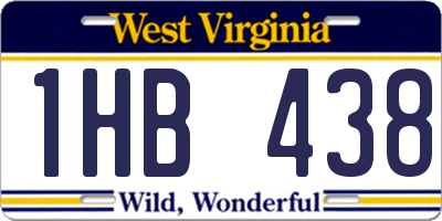 WV license plate 1HB438
