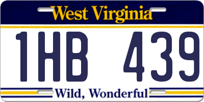 WV license plate 1HB439