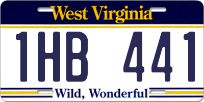 WV license plate 1HB441