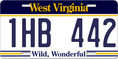 WV license plate 1HB442