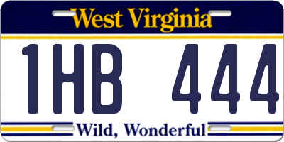 WV license plate 1HB444
