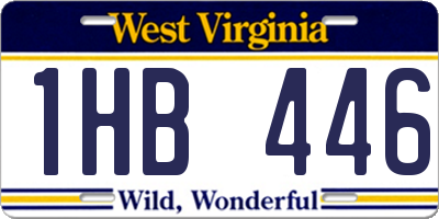 WV license plate 1HB446