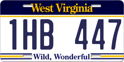WV license plate 1HB447