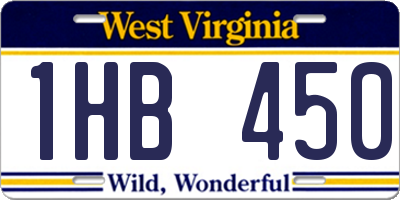 WV license plate 1HB450
